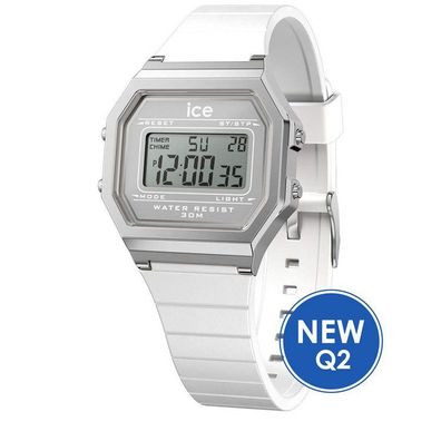 Uhr - ICE digital retro - Withe Silver Metal