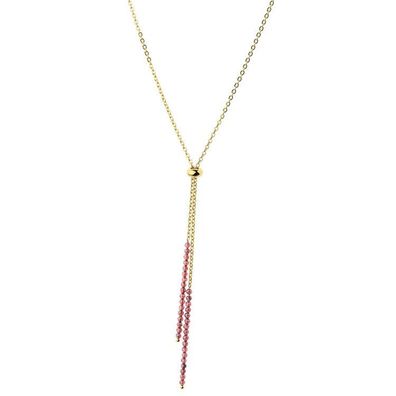 Collier - Edelstahl gold - Granat - Y-Kette