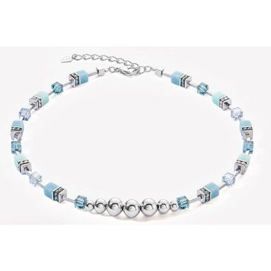 Collier - Edelstahl - GeoCUBE® eisblau