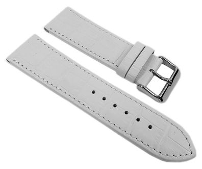 Uhrenarmband Leder Louisiana Prägung weiß Eulit 21922S