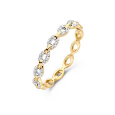 Ring 54 - Gelbgold 585 14K - Memoire-Zirkonia