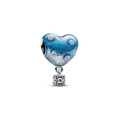 Bead - Silber - Heißluftballon Herz-Charm