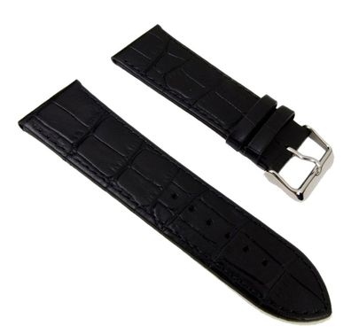 Uhrenarmband Kalbsleder Alligator-Prägung Schwarz 21708S