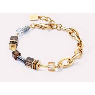 Armband - Edelstahl gold - GeoCUBE gold braun