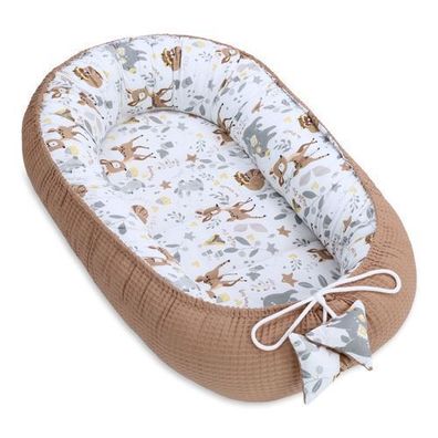 Babynest Neugeborene Nestchen Baby 90x50 cm - Kokon Handmade zweiseitig aus Baumwolle