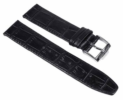Jacques Lemans Uhrenarmband Leder schwarz 20mm 1-1777