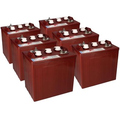 6x Trojan T-105 Plus 6V 225Ah Deep Cycle Batterie (36V)