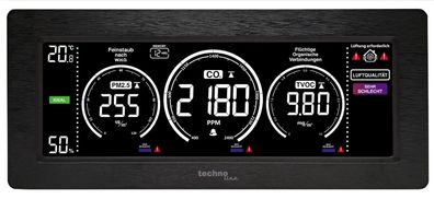 Technoline Luftgütemonitor WL1035, farbige Darstellung Co2 TVOC