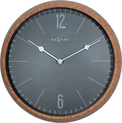 NeXtime 3509GS Cork, Kork, Grau, schwarz, Ø 30 cm