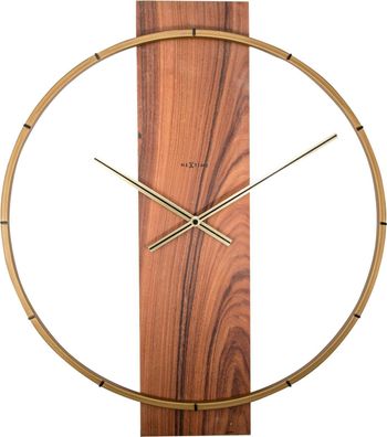 NeXtime Wanduhr "CARL", lautlos, aus Holz, Braun, 58,2 x 50,8 cm