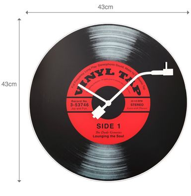 NeXtime Wanduhr "VINYL TAP", Schallplatten-Design, aus Glas, ø 43 cm