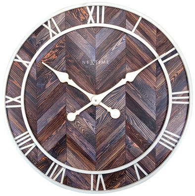 NeXtime Wanduhren, Holz, Metall und Kunststoff, Dunkelbraun, Ø 58 cm