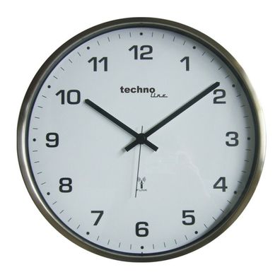 Technoline, WT 8900 Funk-Wanduhr, Ø 33cm, Metallrahmen