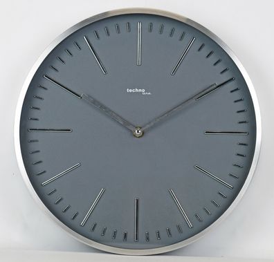 Technotrade WT7215 Analoge Quarz Wanduhr, Kunststoff, Grau, 30 cm Durchmesser