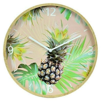 Wanduhr Balance 77-4660-P Uhr 33 cm Bahnhofsuhr Küchenuhr Ananas Gute Laune