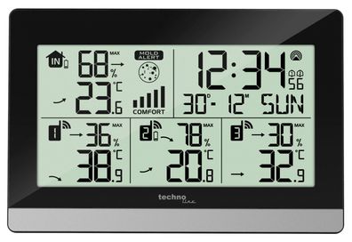 technoline Raumklimastation WS7065 mit 3 Außensensoren