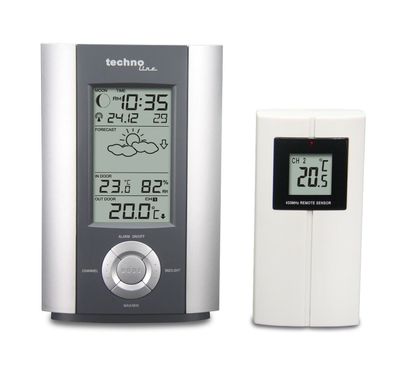 Technoline Wetterstation WS 6710, Grau, 2-teilig bestehend aus Station und Sensor