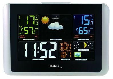 Technoline WS6442 moderne Wetterstation, silber, schwarz