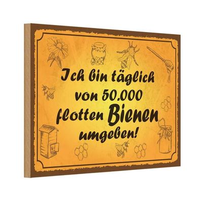 vianmo Holzschild 18x12cm Von 50000 Flotten Bienen Umgeben Deko Geschenk