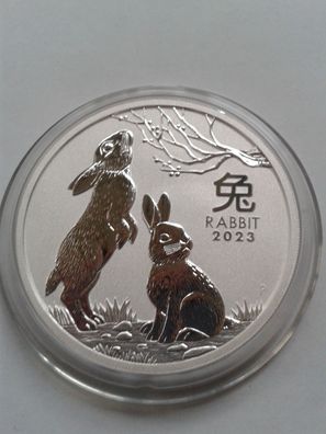 2$ 2023 Australien Drache Lunar 2 Dollars 2023 Australien Lunar Hase 2 Unzen Silber