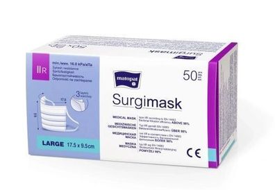 Surgimask Masken: Typ IIR, 50 stk., medizinisch