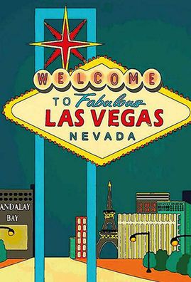 vianmo Holzschild 12x18cm welcome to fabulous las vegas Deko Geschenk