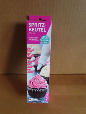 Spritzbeutel aus Leinen mit 5 Tüllen Vivess