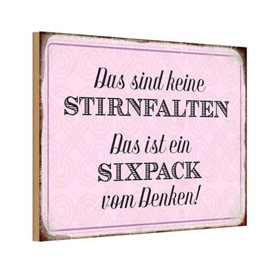 vianmo Holzschild 18x12cm Keine Stirnfalten Ist Sixpack Deko Geschenk