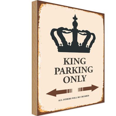 vianmo Holzschild 20x30cm King Parking Only Korona Deko Geschenk