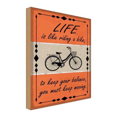 vianmo Holzschild 20x30cm Life Is Like Riding A Bike Deko Geschenk