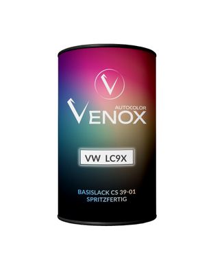 Venox Autocolor Basislack für VW LC9X DEEP BLACK PEARL 1L Spritzfertig Autolack