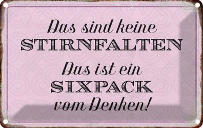 vianmo Blechschild 18x12cm Keine Stirnfalten Ist Sixpack Deko Geschenk