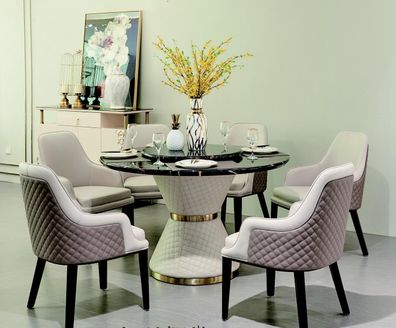 Esszimmer Design Möbel Stuhlgruppe Tisch 4 Lehn Stühle Set Garnitur Neu 5 Tlg