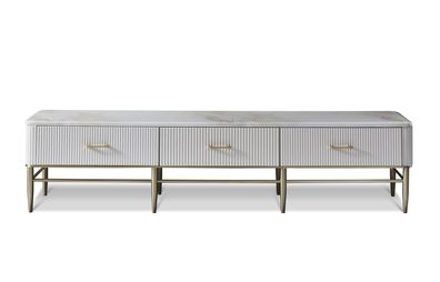 Designer Kommode Anrichte Low Board Side Schrank Wohn Zimmer Regal Metall Luxus