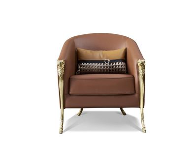 Luxus Stuhl Polster Cocktail Relax Lounge Club Design Design Sessel Braun Neu