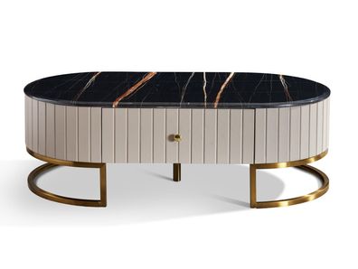 Couchtisch Tisch Oval Luxus Design Tische Kaffee Beistelltische Wohnzimmer Ovale