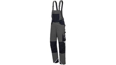 NITRAS Latzhose "Motion Tex Plus" 65% Polyester, 3 grau/schwarz,