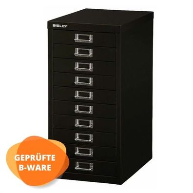 Schubladenschrank MultiDrawer™ DIN A4 • 10 Schubladen • Bisley L2910 Schwarz