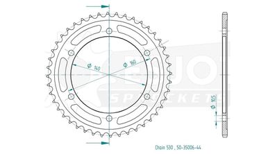 ESJOT Kettenrad "35006" 530, Stahl 44 Zähne
