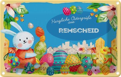 vianmo Blechschild 30x20cm Ostergrüße Remscheid Deko Geschenk