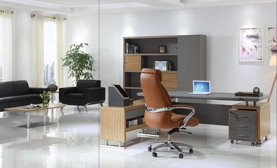 Komplett Set Möbel 2Tlg. Schreibtisch Designer Büro Arbeit Zimmer Sessel Tisch