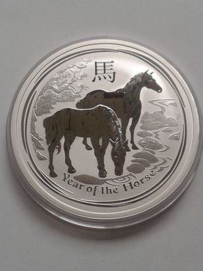 2$ 2014 Australien Lunar Pferd 2 Unzen Silber 9999 2 Dollars 2014 Pferd