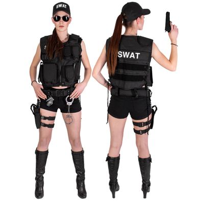 Black Snake® Damen Kostüm SWAT POLICE FBI Security TASK FORCE DEA NYPD Sheriff |