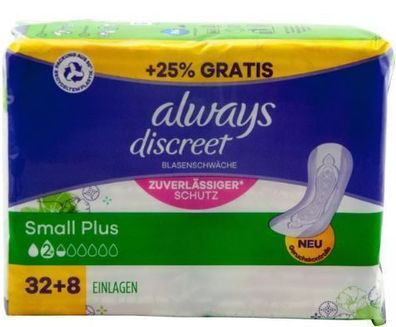 Always Discreet Einlagen Small Plus 40 Stk