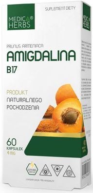 Medica Herbs Amigdalin B17 Extract 4mg Bittere Aprikosenkerne 60 Kapseln