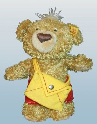 Steiff Teddybär 014444, Knopf 25, Bär mit gelber Tasche