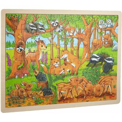 Goki Holzpuzzle - Waldtiere, 48tlg