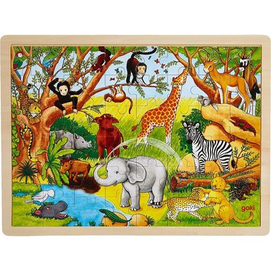 Goki Holzpuzzle - Dschungel, 48 Teile