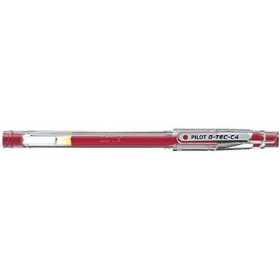 PILOT G-Tec C4 0.4 Gelschreiber transparent 0,4 mm, Schreibfarbe: rot