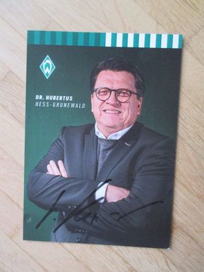 SV Werder Bremen Saison 23/24 Präsident Dr. Hubertus Hess-Grunewald hands. Autogramm!